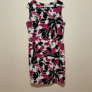 Ronni Nicole Dress Womens Size 12 Sleeveless Shift Midi Artsy Abstract Floral